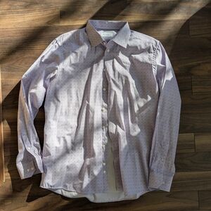 Eton Lavender Patterned Button Down Shirt